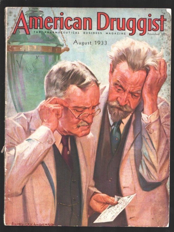 MAG: American Druggist 8/1933-Cover art by Harold N. Anderson-Period Article..., raw, ungraded comic book — front cover