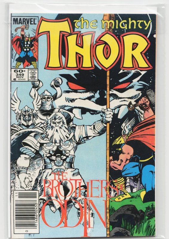 Thor #349 (Marvel Comics, 1984), raw, ungraded comic book — front cover