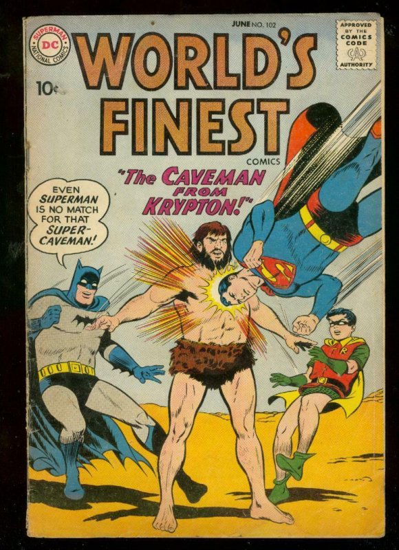 Worlds Finest #102 (DC Comics, 1959), raw comic book in VG condition — front cover