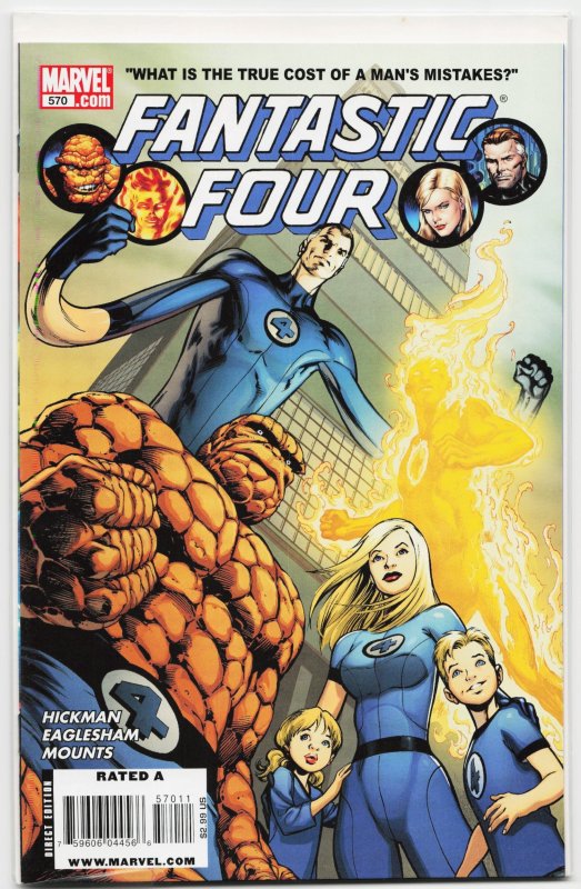 Fantastic Four #570 (Marvel Comics, 2009), raw, ungraded comic book — front cover