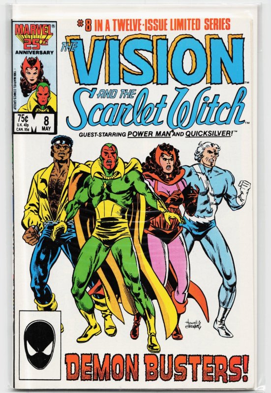 The Vision and the Scarlet Witch #8 (Marvel Comics, 1986), raw, ungraded comic book — front cover