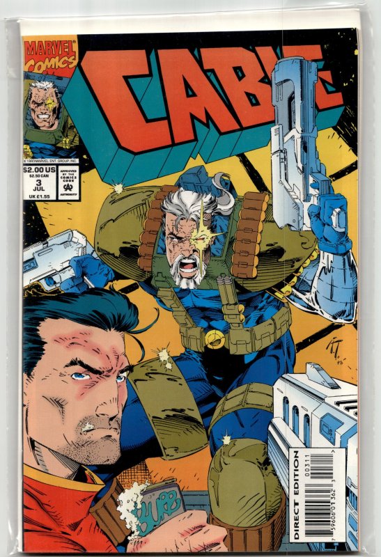 Cable #3 (Marvel Comics, 1993), raw, ungraded comic book — front cover