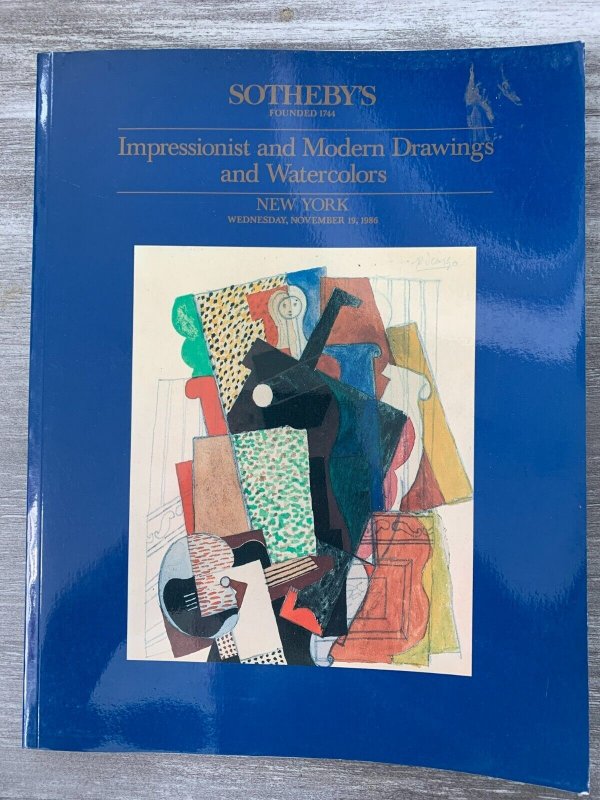 1986 Nov 19 Sotheby's Auction Catalog Vg/fn 5.0 Impressionist & Modern Drawings (1986), raw comic book in VG/FN 5.0 condition — front cover