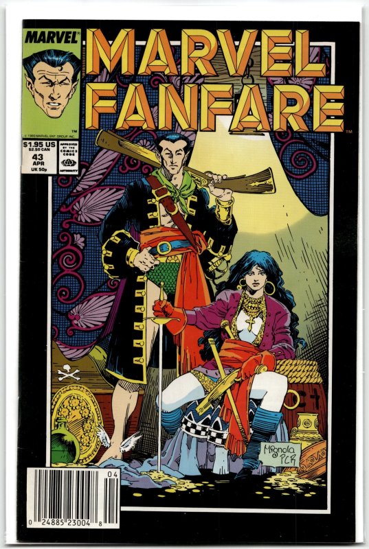 Marvel Fanfare #43 (Marvel Comics, 1989), raw, ungraded comic book — front cover