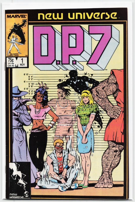 D.P.7 #1 (Marvel Comics, 1986), raw, ungraded comic book — front cover