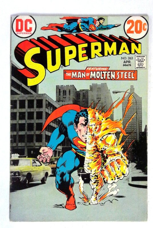 Superman #263 (DC Comics, 1973), raw comic book in VG condition — front cover