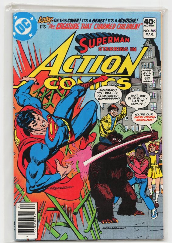 Action Comics #505 (DC Comics, 1980), raw, ungraded comic book — front cover