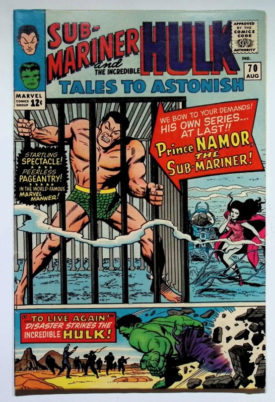 Tales to Astonish #70 (Marvel Comics, 1965), raw, ungraded comic book — front cover