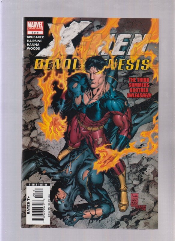X-Men: Deadly Genesis #5 (Marvel Comics, 2006), raw comic book in 9.0 condition — front cover
