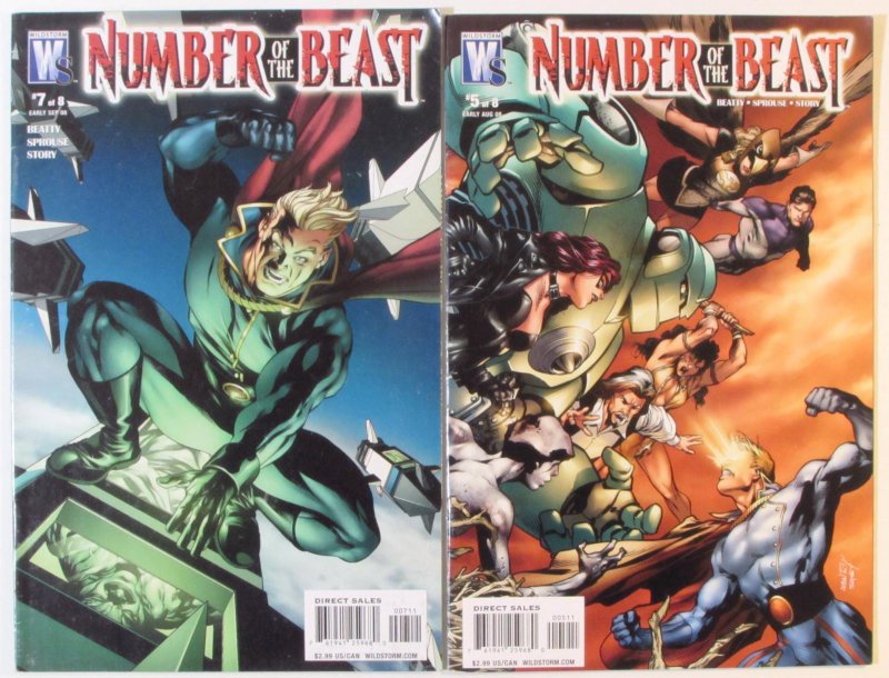 2008 Number of the Beast Lot of 2 #5, 7 WildStorm 1st Print Comic Books (2008), raw, ungraded comic book — front cover
