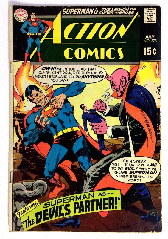 Action Comics #378 (DC Comics, 1969), raw comic book in VG condition — front cover