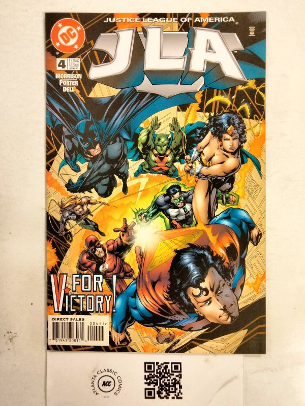 JLA #4 (DC Comics, 1997), raw comic book in NM condition — front cover