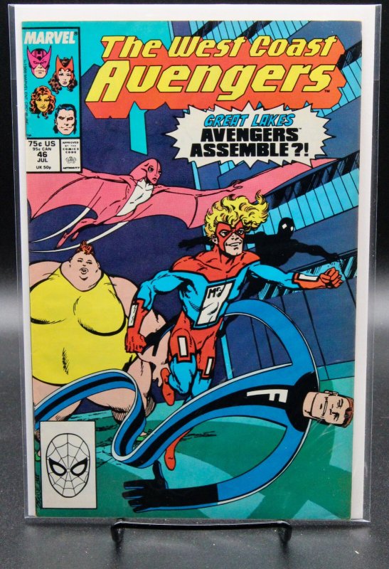 West Coast Avengers #46 (Marvel Comics, 1989), raw, ungraded comic book — front cover