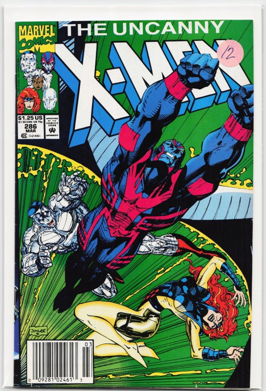 The Uncanny X-Men #286 (Marvel Comics, 1992), raw, ungraded comic book — front cover