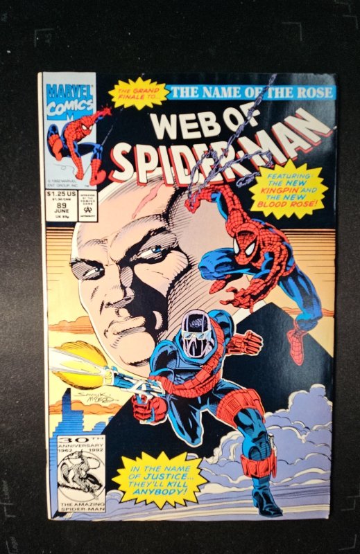 Web of Spider-Man #89 (Marvel Comics, 1992), raw comic book in VF condition — front cover