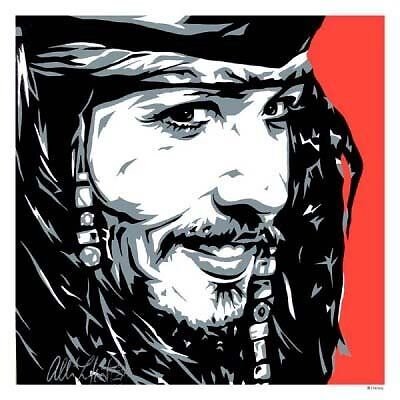 Giclee on Paper Captain Jack Sparrow Pirates of the Caribbean Lithograph Disney, raw, ungraded comic book — front cover