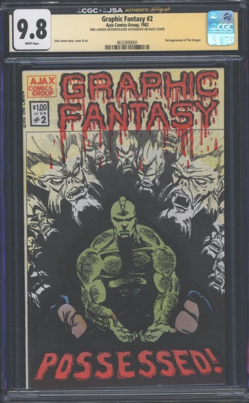 Graphic Fantasy #2 (1982), CGC 9.8 graded comic book — front cover in its holder