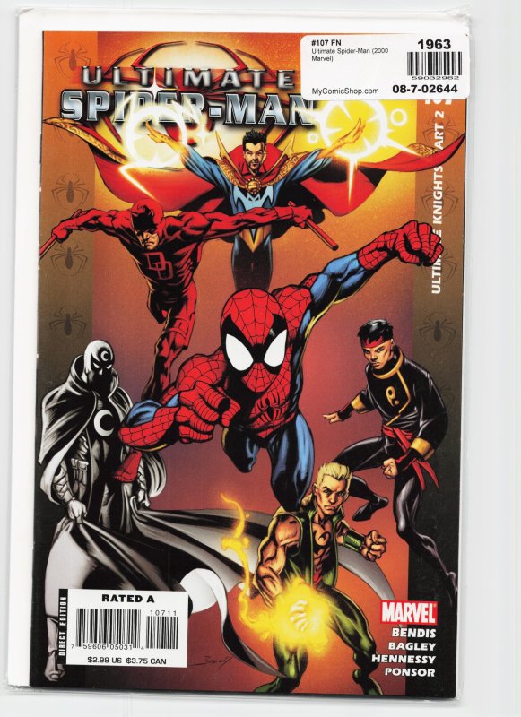 Ultimate Spider-Man #107 (Marvel Comics, 2007), raw, ungraded comic book — front cover