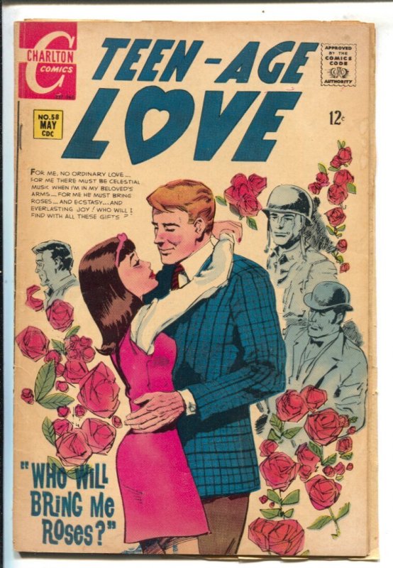 Teen-Age Love #59 (Charlton Comics, 1968), raw comic book in FR condition — front cover