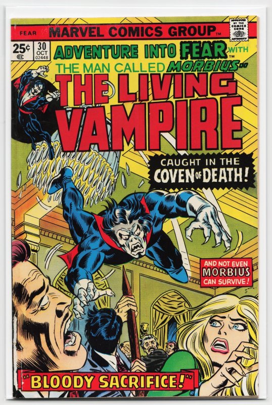 Fear #30 (Marvel Comics, 1975), raw, ungraded comic book — front cover