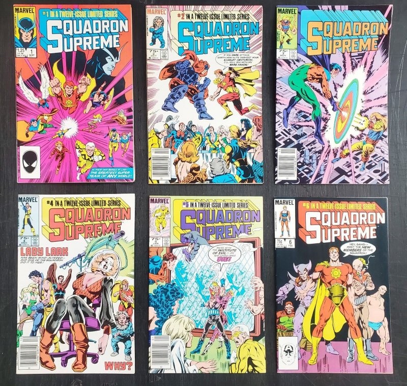 Squadron Supreme (1985) #'s 1 2 3 4 5 6 7 8 9 10 11 12 Complete Vf/nm Newsstand (1985), raw comic book in VF/NM condition — front cover