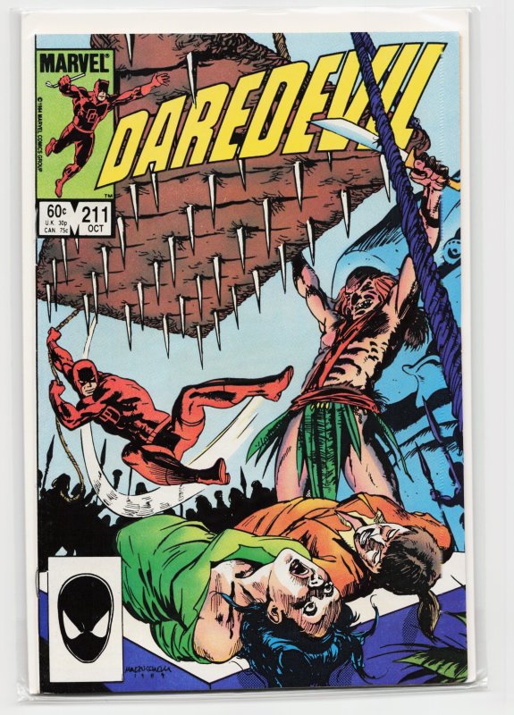 Daredevil #211 (Marvel Comics, 1984), raw, ungraded comic book — front cover