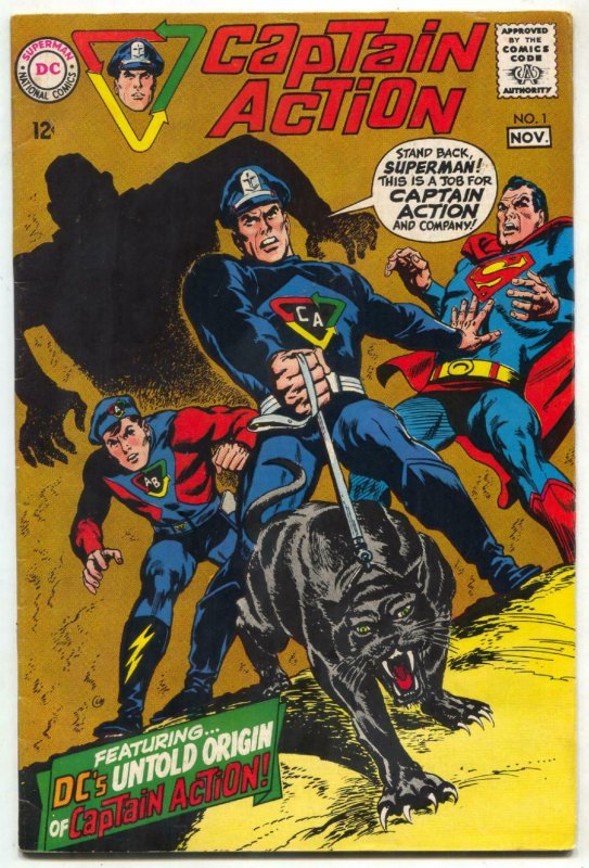 Captain Action #1 (1968), raw comic book in VF- condition — front cover