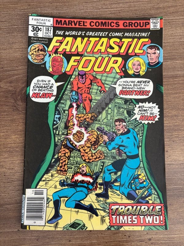 Fantastic Four #187 (Marvel Comics, 1977), raw comic book in VF condition — front cover