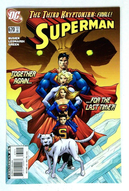 Superman #670 (DC Comics, 2008), raw comic book in NM- condition — front cover