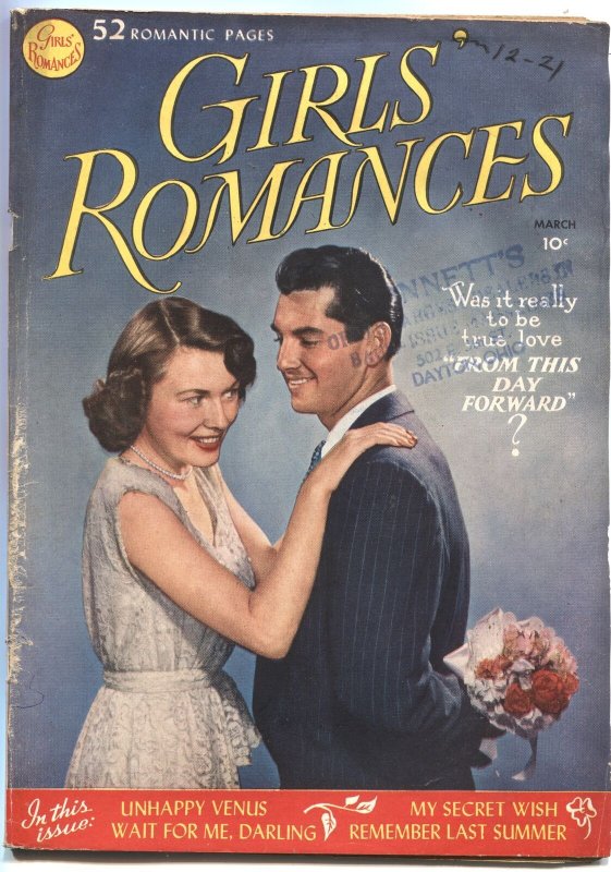 Girls’ Romances #1-1950-Photo Cover-Nice Interior Art-Rare DC (DC Comics, 1950), raw, ungraded comic book — front cover