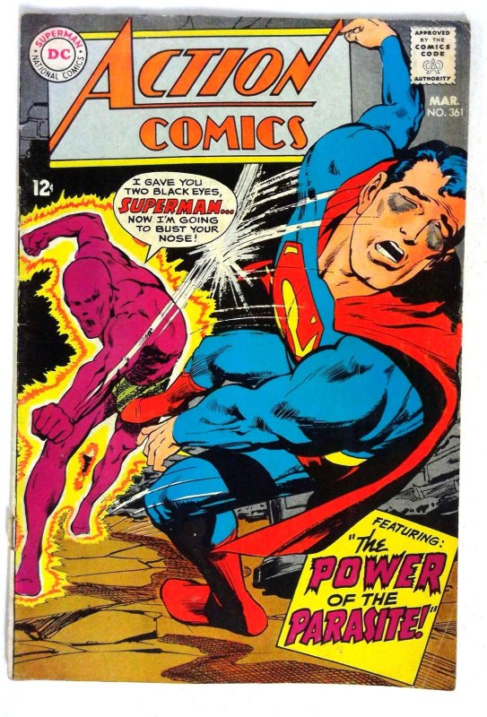 Action #361 (DC Comics, 1968), raw comic book in VG condition — front cover