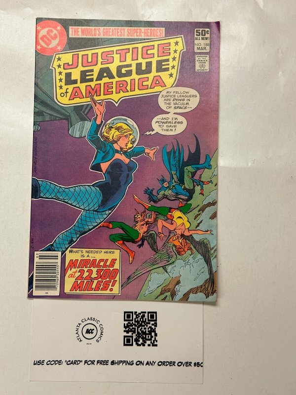 Justice League of America #188 (DC Comics), raw comic book in VF condition — front cover