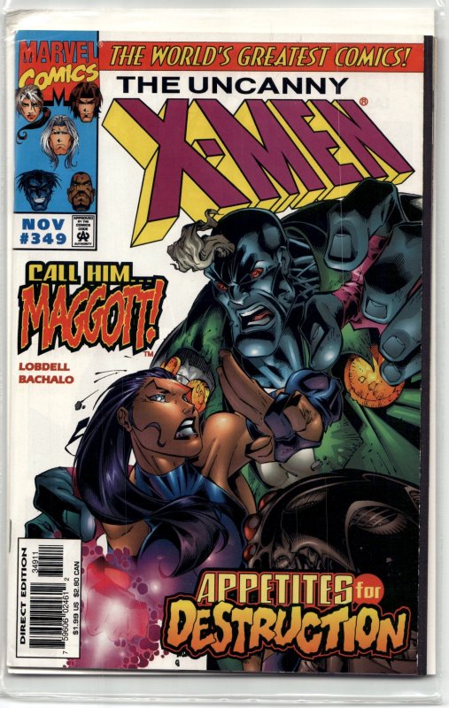 The Uncanny X-Men #349 (Marvel Comics, 1997), raw, ungraded comic book — front cover