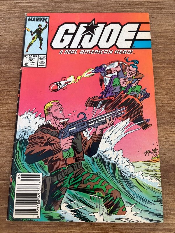 G.I. Joe #60 (Marvel Comics), raw comic book in FN condition — front cover