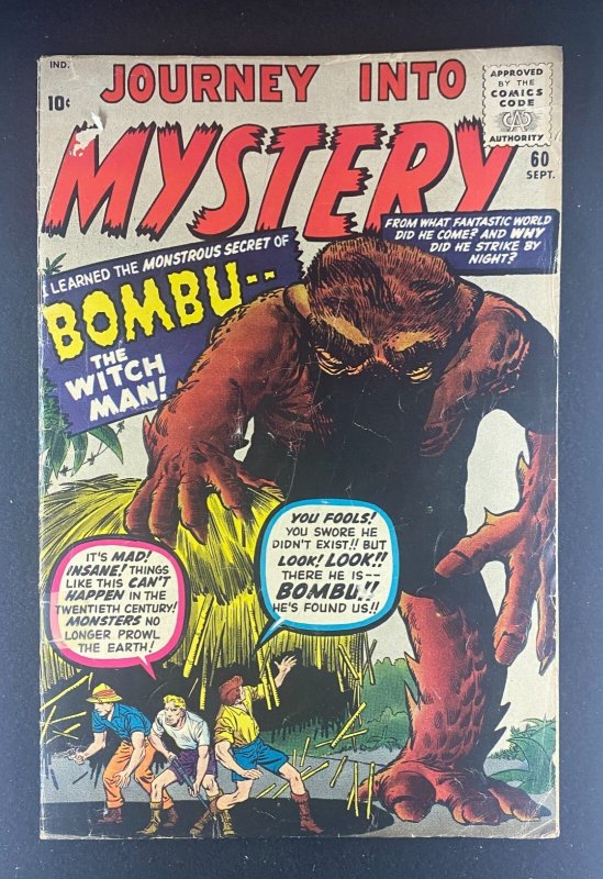 Journey into Mystery #60 (Marvel Comics, 1952), raw comic book in VG- 3.5 condition — front cover