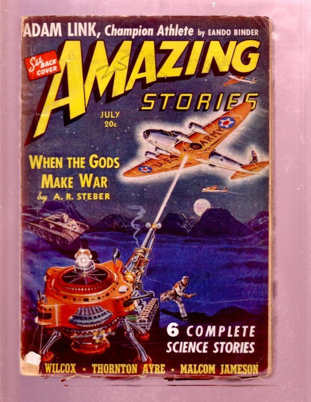 Pulp: Amazing Stories Pulp July 1940 -Adam Link-Eando Binder VG (1940), raw comic book in VG condition — front cover