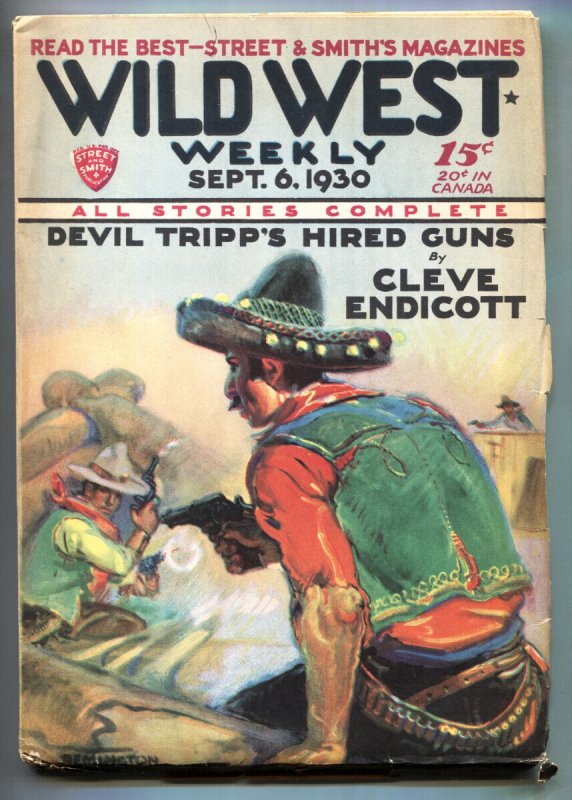 Wild West Weekly 9/6/1930-Billy West-Remington Schuyler-High Grade Pulp Magazine (Street & Smith, 1930), raw, ungraded comic book — front cover