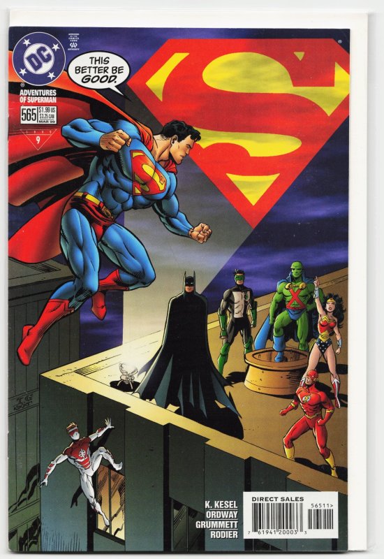 Adventures of Superman #565 (DC Comics, 1999), raw, ungraded comic book — front cover