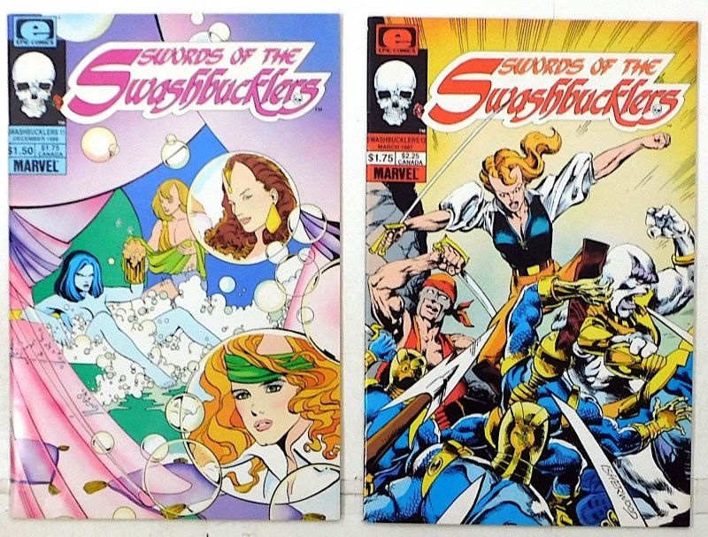 Swords of the Swashbucklers Lot of 2 #11, 12 (1986) Epic Comicss (1986), raw, ungraded comic book — front cover