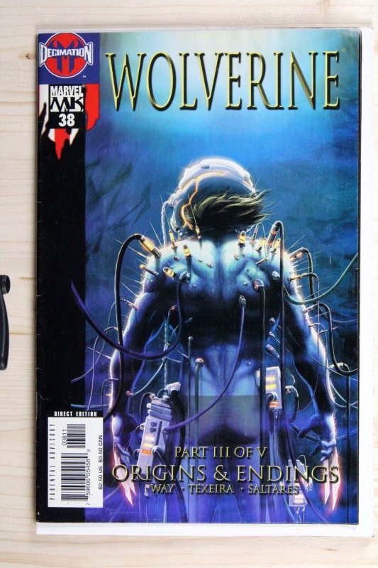 Wolverine #38 (Marvel Comics, 1991), raw comic book in VF 8.0 condition — front cover