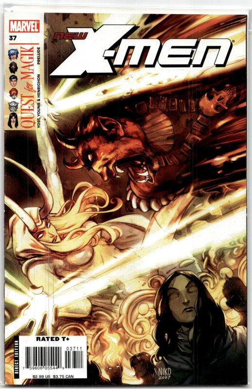 New X-Men #37 (Marvel Comics, 2007), raw, ungraded comic book — front cover