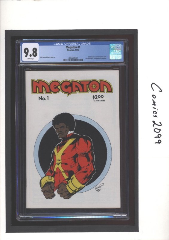 Megaton #1 (1983), CGC 9.8 graded comic book, Universal Blue label — front cover in its holder