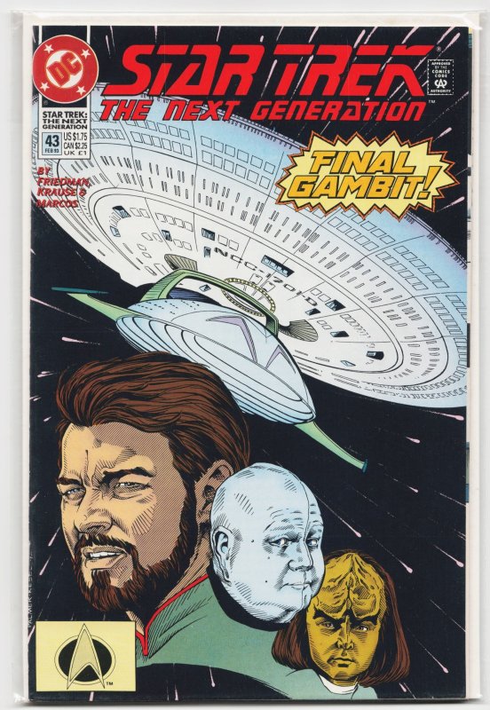 Star Trek: The Next Generation #43 (1993), raw, ungraded comic book — front cover