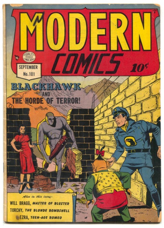 Modern Comics #101 (1950), raw comic book in VG condition — front cover