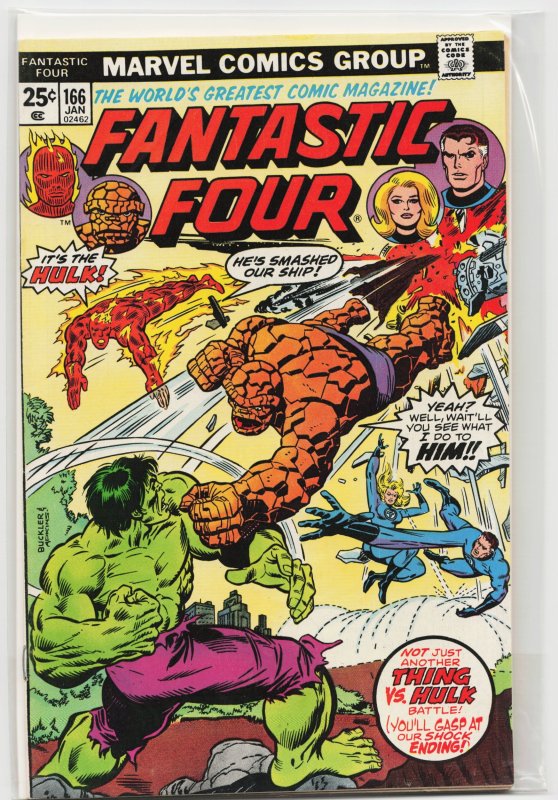 Fantastic Four #166 (Marvel Comics, 1976), raw, ungraded comic book — front cover