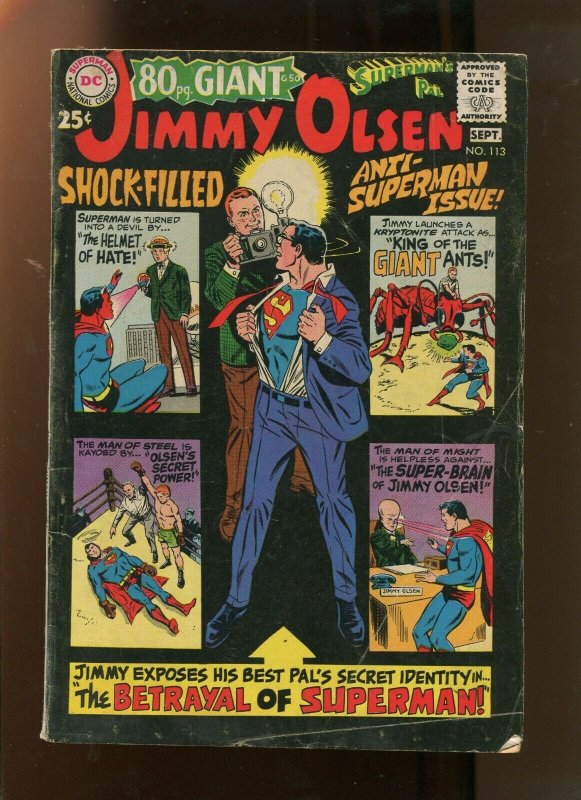 Superman's Pal Jimmy Olsen #113 (DC Comics, 1968), raw comic book in 4.5 condition — front cover