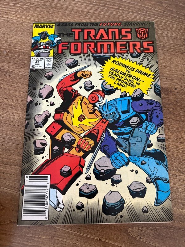 Transformers #43 (Marvel Comics), raw comic book in FN condition — front cover