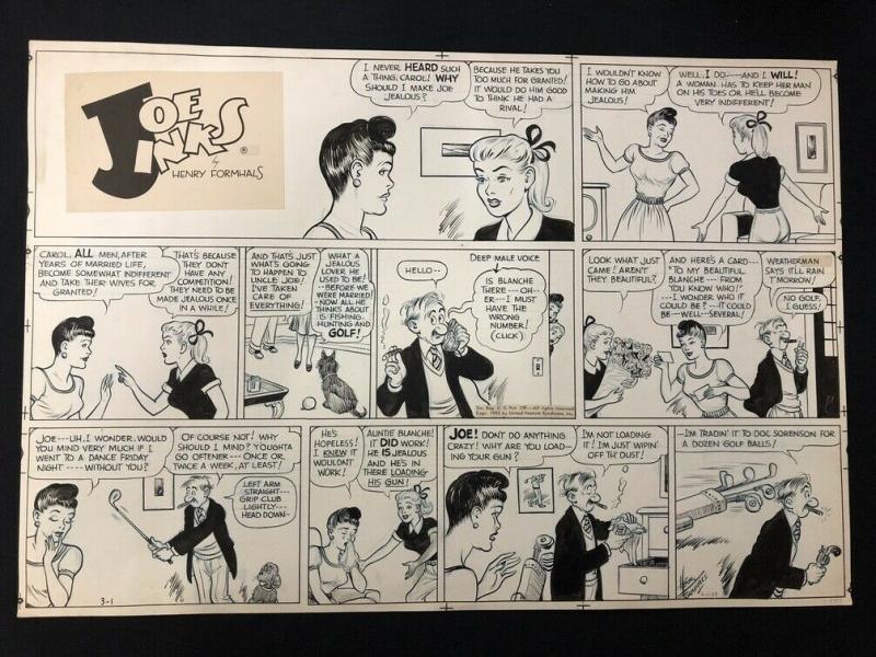 Joe Jinks Original Comic Strip Art MArch #1 (1953), raw, ungraded comic book — front cover
