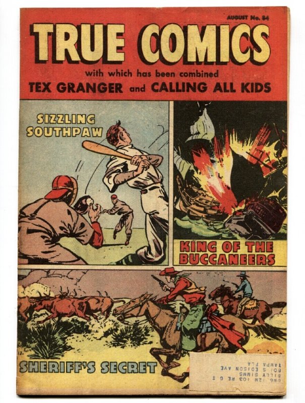 True #84 (1950), raw comic book in VF- condition — front cover