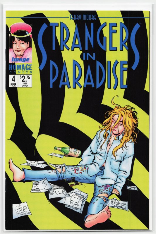 Terry Moore's Strangers in Paradise #4 (Abstract Studio, 1997), raw, ungraded comic book — front cover